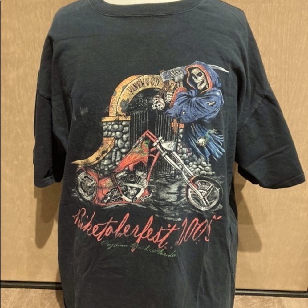 Vintage 2005 biketoberfest Harley Grim reaper Short Sleeve